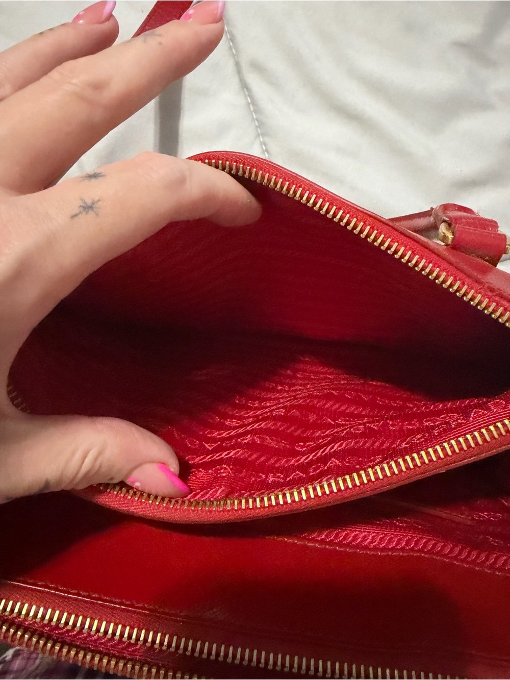 Prada Red Saffiano Patent Leather Top Handle/Shoulder/Crossbody - Picture 6 of 12